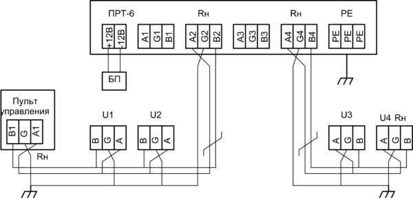 Повторитель-разветвитель интерфейса RS-485 <br>ПРТ-1/3 16