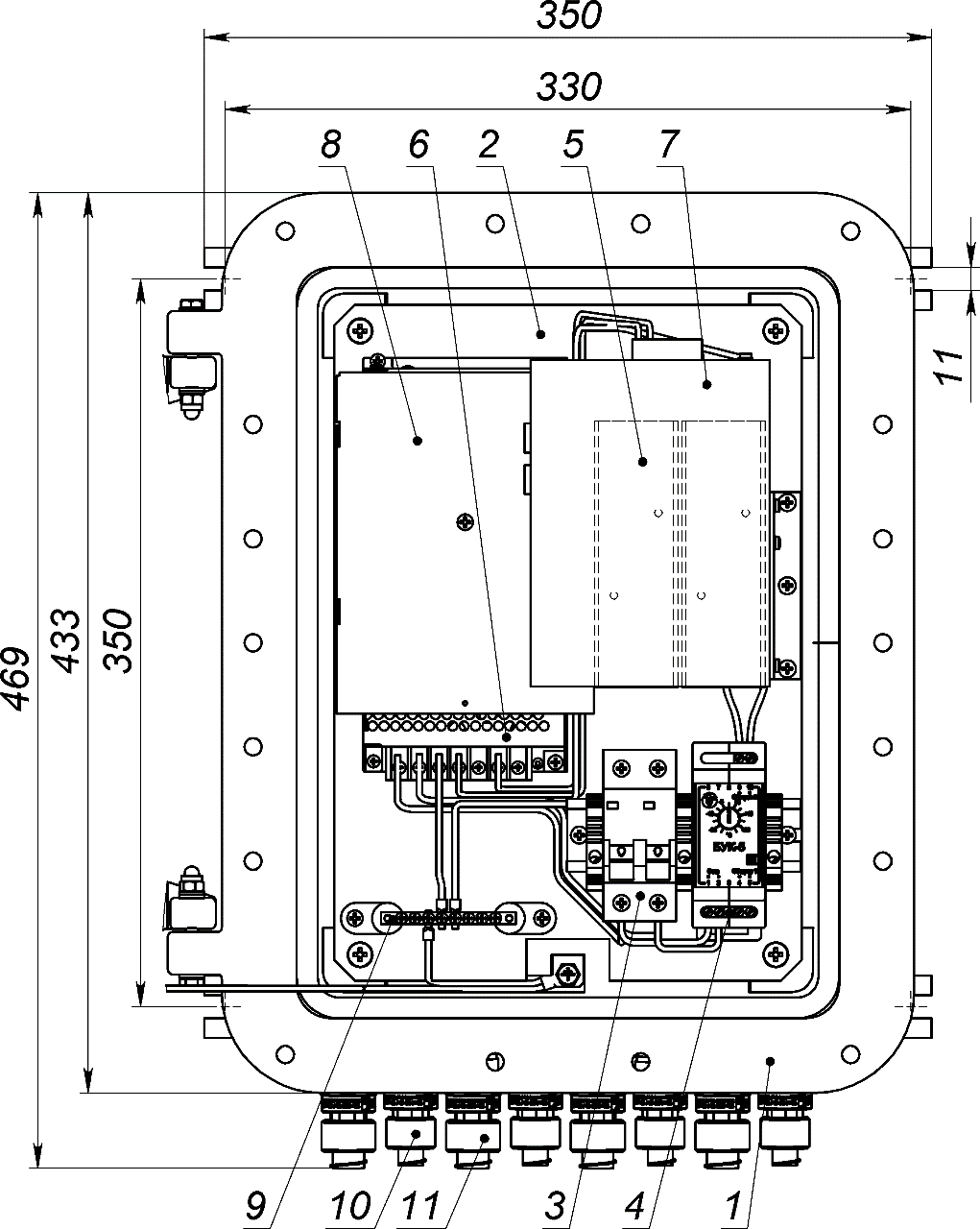 Устройство и габаритно установочные размеры ВУК ВБ-24-PoE+